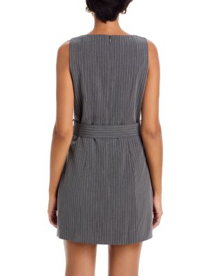 Minka Belted Pinstripe Dress