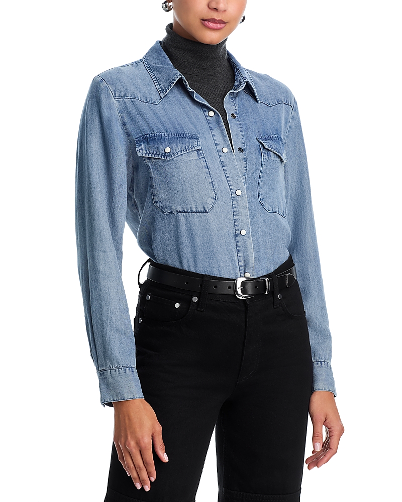 Aqua Western Denim Shirt - Exclusive In Blue