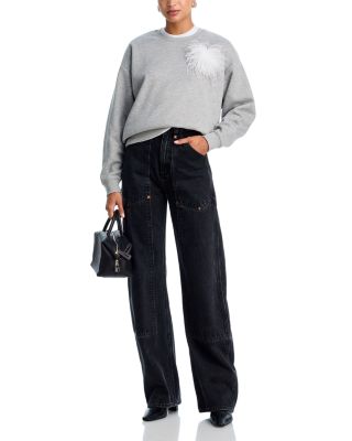 Feather Pin Fleece Crewneck Sweatshirt - Exclusive