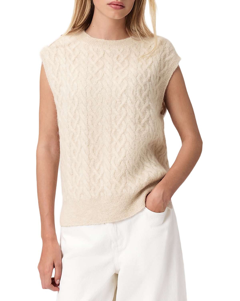 Allsaints Sirius Cable Sweater Tank Top In Neutral