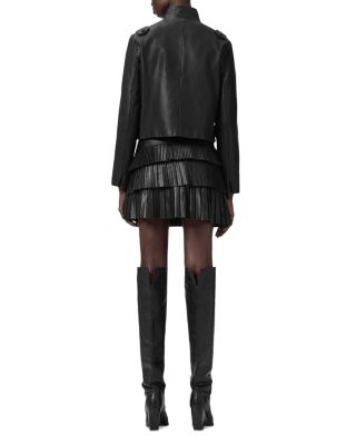 Nara Leather Pleated Skirt