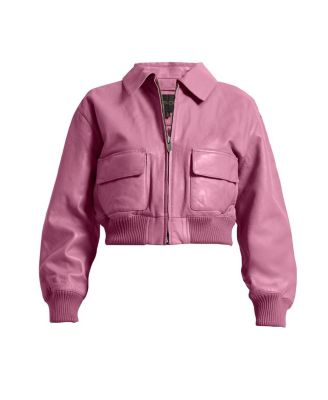  Florence Upcycled Leather Bomber Jacket