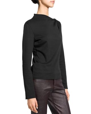 Slash Neck Twist Shoulder Top