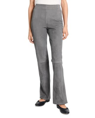 Suede Slit Hem Pants
