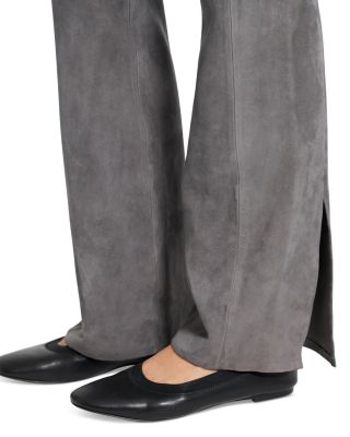 Suede Slit Hem Pants
