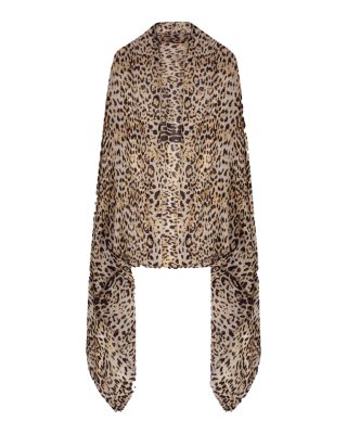 Ultrafine Leopard Print Cashmere Wrap