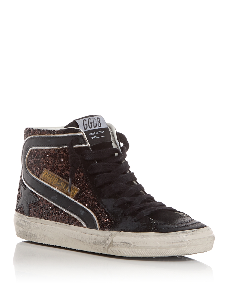 Golden Goose Women's Slide Glitter High Top Sneakers