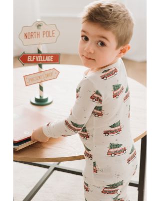 Unisex Festive Cars Print Pajama Set - Big Kid
