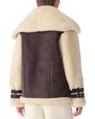 Rhoslyn Leather Shearling Moto Jacket