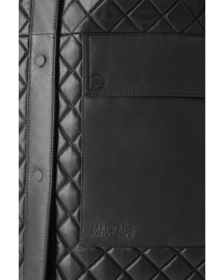 Litzy Hooded Leather Coat