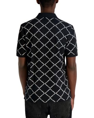 Open Collar Karl Logo Polo Shirt