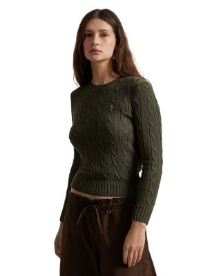 Cable-Knit Cotton Crewneck Sweater