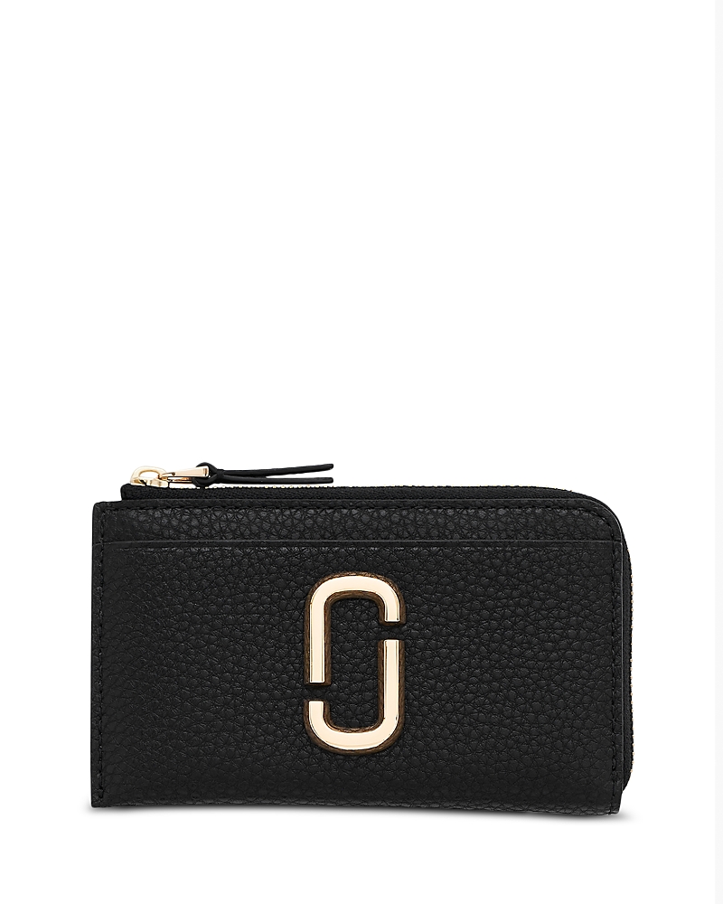 Marc Jacobs The Top Pebbled Leather Wallet In Black