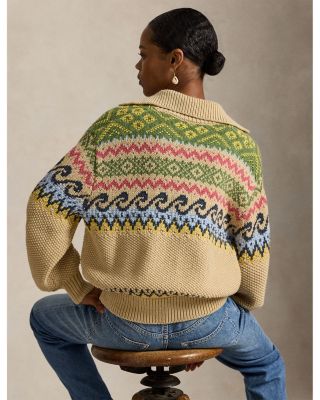 Fair Isle Lace-Up Sweater
