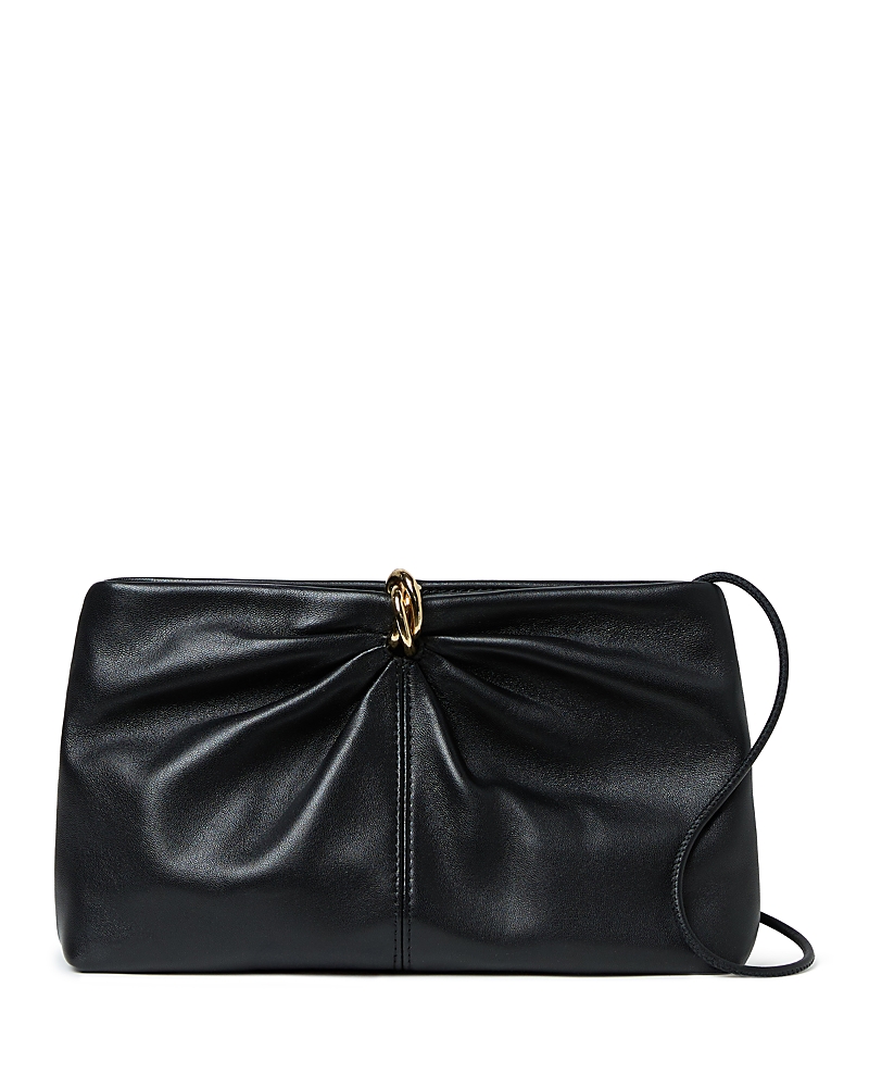 Loeffler Randall Corrine Small Multi Ring Gathered Clutch In Black