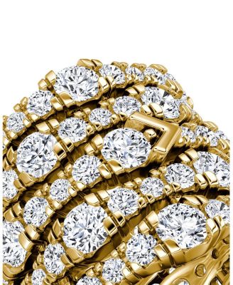  5 Row Pave Ring in 14K Gold, 7.76ctw Round Brilliant Lab Grown Diamonds