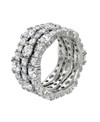 3 Row Pav&eacute; Ring in 14K Gold, 4.56ctw Round Brilliant Lab Grown Diamonds