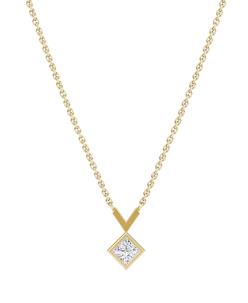 Vrai Arrow Necklace in 14K Gold, 0.25ctw Princess Lab Grown Diamond