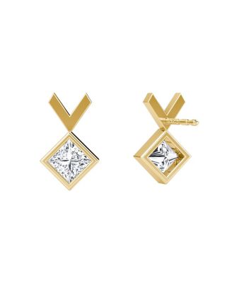  Arrow Stud in 14K Gold, 0.50ctw Princess Lab Grown Diamond