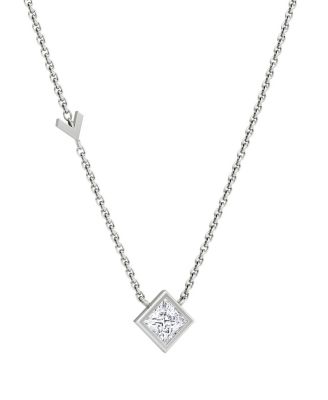 Arrow Station Necklace in 14K Gold, 0.50 tcw Princess Lab Grown Diamond