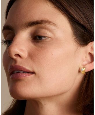  Dome Huggie Hoop in 14K Yellow Gold, 0.5ctw Round Brilliant Lab Grown Diamonds