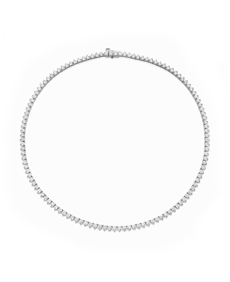 Vrai Tennis Necklace, Medium In 14k Gold, 12.20ctw Round Brilliant Lab Grown Diamonds, 16 In Gold