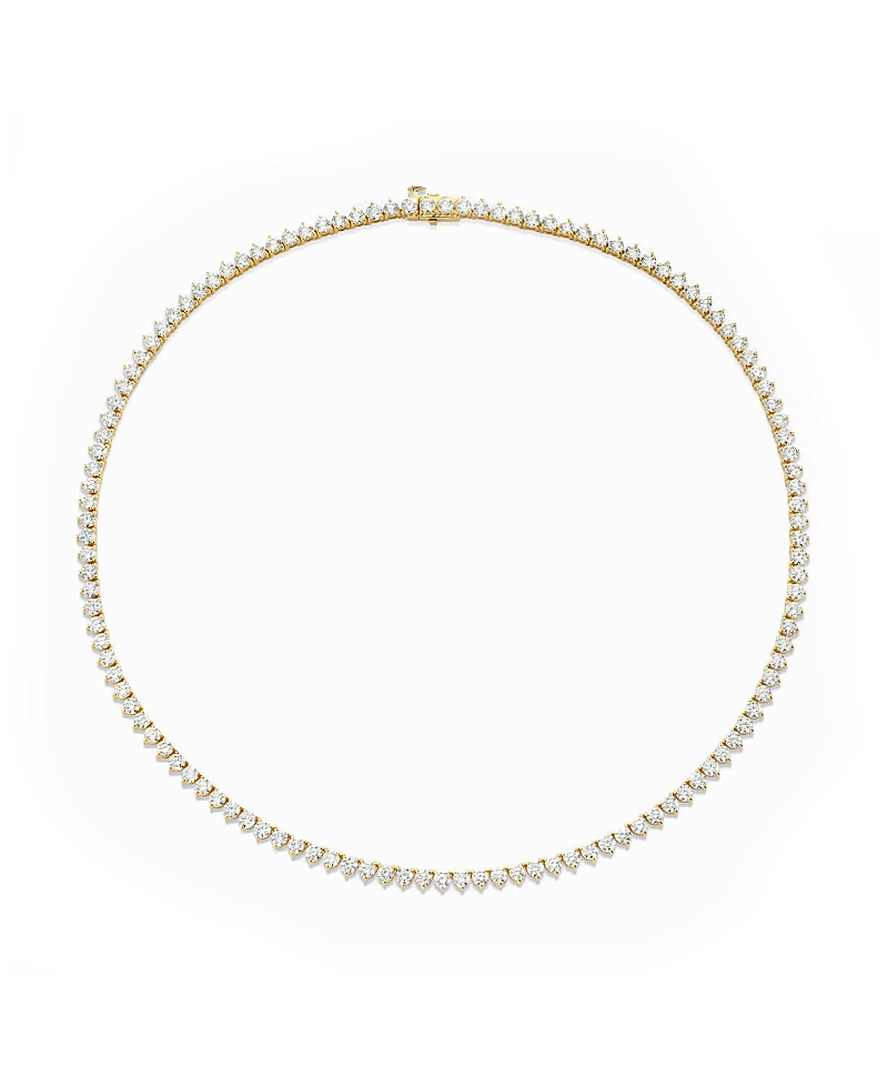 Vrai Tennis Necklace, Medium In 14k Gold, 12.20ctw Round Brilliant Lab Grown Diamonds, 16 In Gold