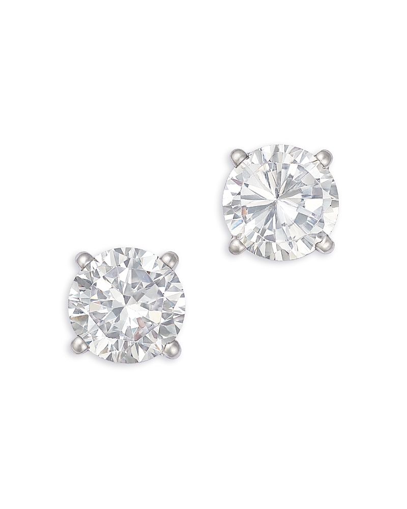 Bloomingdale's Fine Collection Luxe Collection Certified Lab Grown Diamond Hidden Halo Stud Earrings in Platinum White, 5.0 tcw
