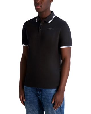 Short Sleeve Striped Trim Polo Shirt