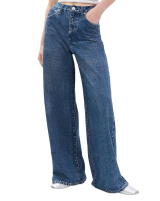 Miramar Sofie High Rise Wide Leg Terry Sweatpant Jeans in Almda