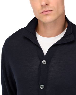 Wool Silk Cashmere Mock Neck Cardigan