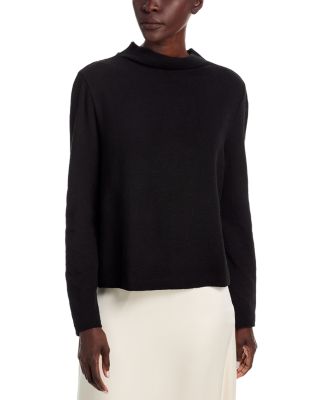 Cotton Jacquard Funnel Neck Sweater