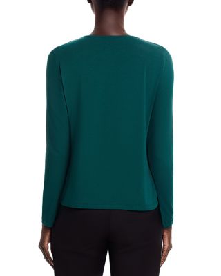 Fine Stretch Jersey Knit V Neck Top