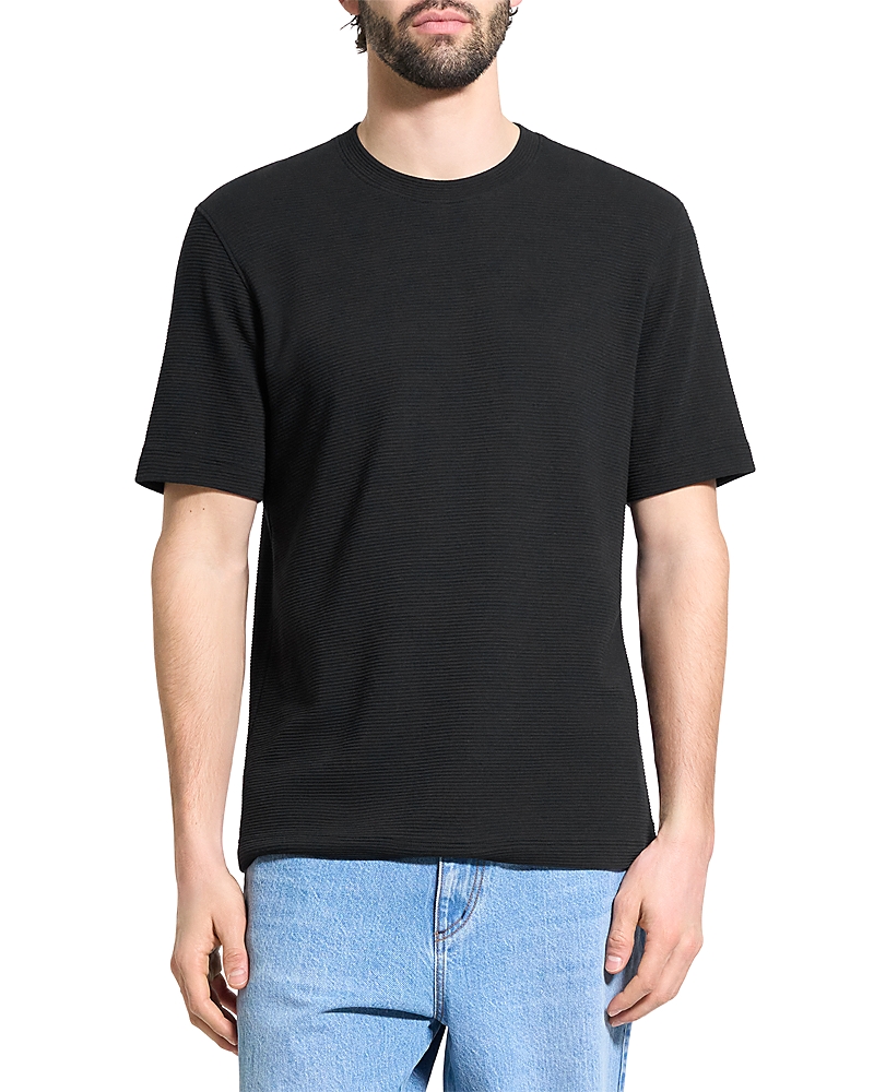 Theory Delroy In Studio T Jacquard Relaxed Fit Tee In Black