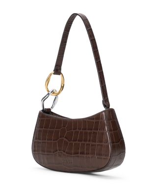 Ollie Croco Embossed Leather Shoulder Bag