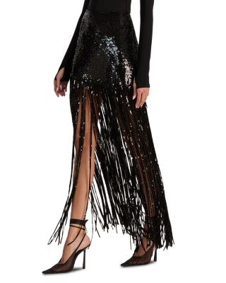Kendra Sequinned Fringe Skirt