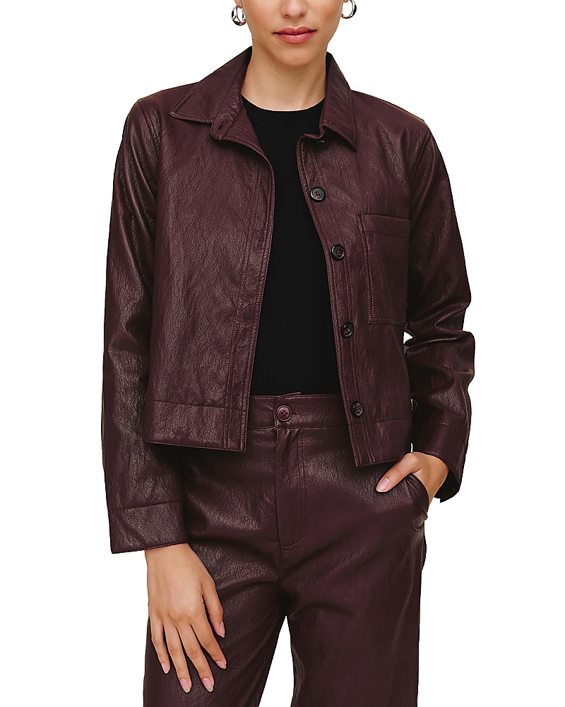 Bella Dahl Faux Leather Jacket In Burgundy