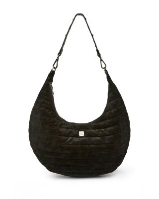 Moonbeam Medium Quilted Suede Shoulder Bag 