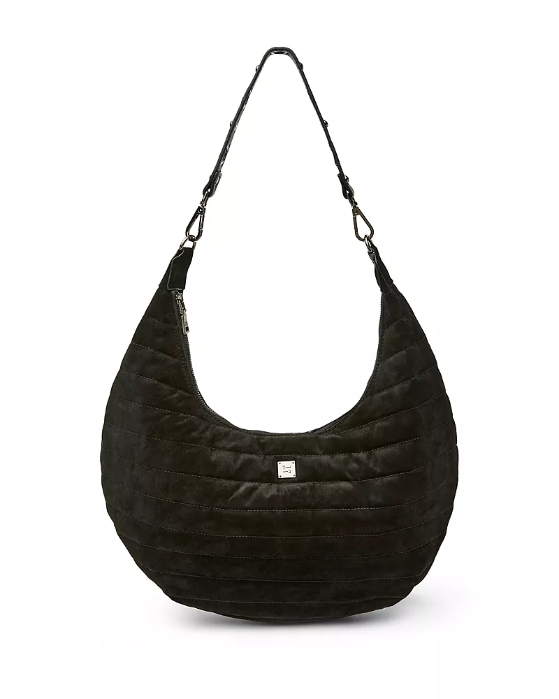 Think Royln Moonbeam Medium Quilted Suede Shoulder Bag