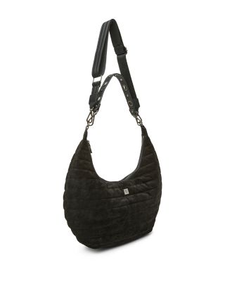 Moonbeam Medium Quilted Suede Shoulder Bag 