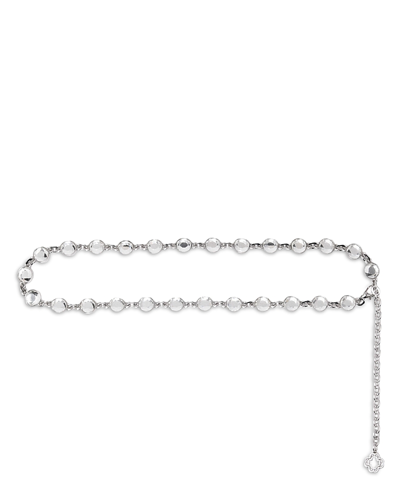 Maje Womens Chain And Rhinestone Metal Belt Silvery In Silver