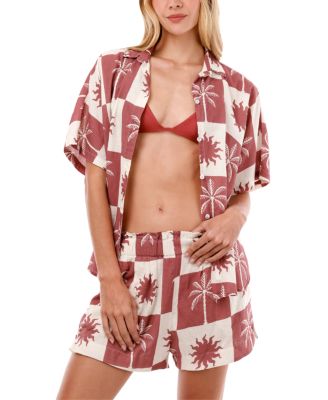 Sunrise Palm Twyla Button Down Short Sleeve Shirt