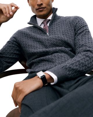 Half Zip Cashmere Cable Sweater