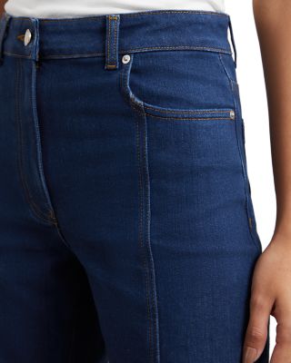 June Mid Rise Flare Pin Stitch Jeans in Blue