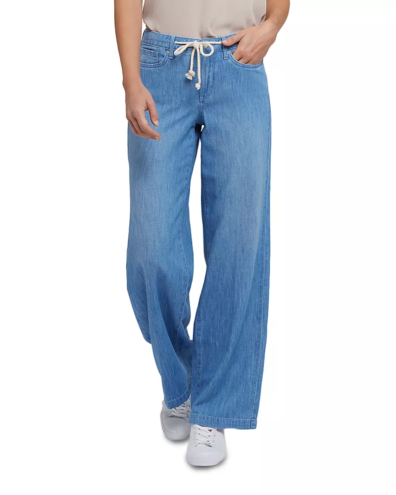 Nydj Teresa High Rise Wide Leg Jeans in Rivierasky