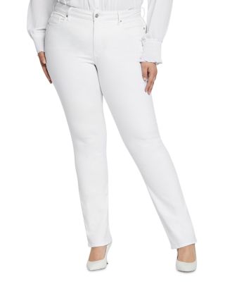 Plus Marilyn High Rise Straight Jeans in Optic White