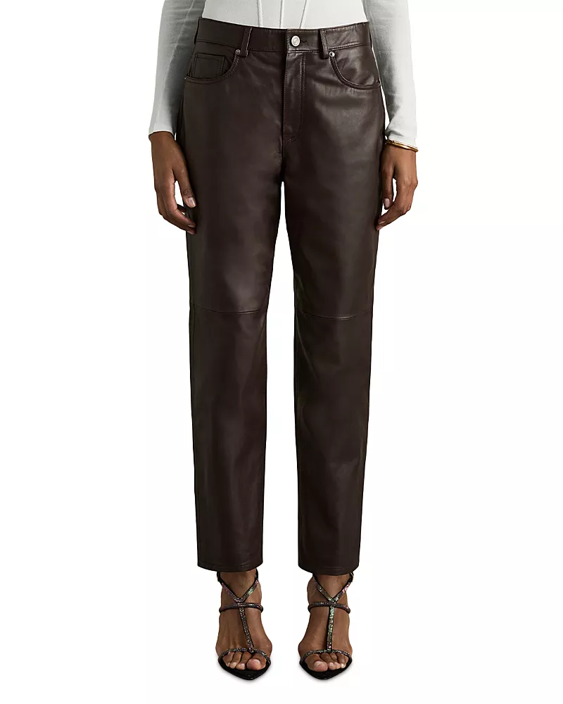 Reiss Verona Slim Leather Pants