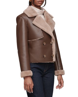 Double Breasted Faux Shearling Jacket