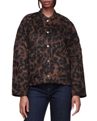Textured Animal Print Bomber Jacket