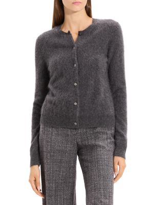  Brushed Crewneck Cardigan in Cashmere
